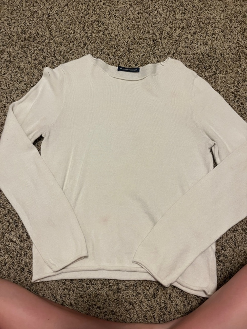 Brandy Melville Cream Scoopneck Long Sleeve Sweater